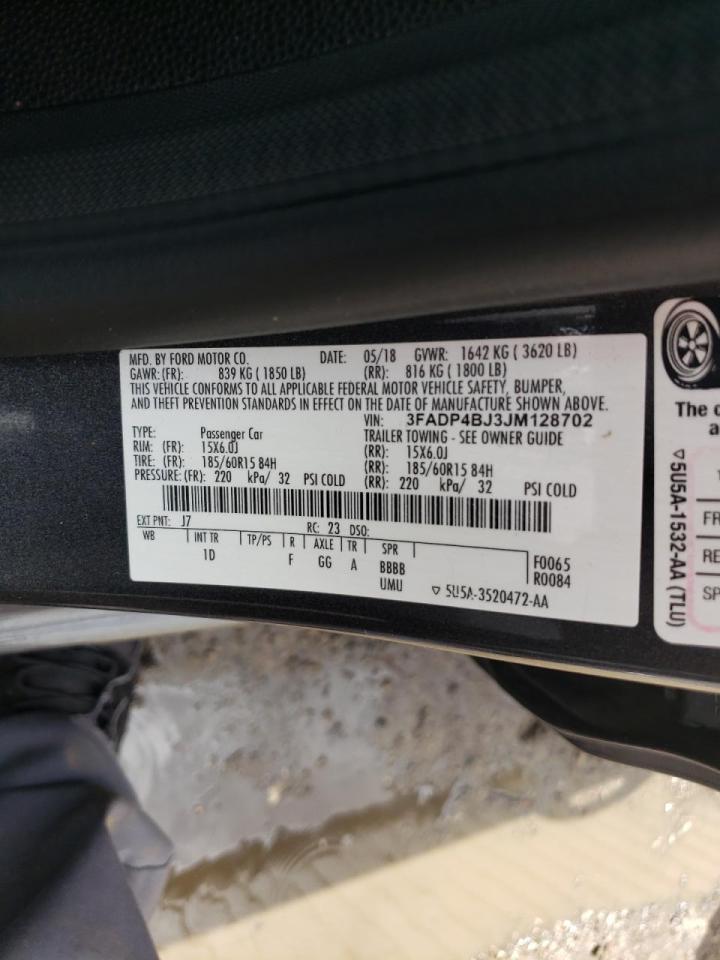 Photo 10 from auction – 2018 FORD FIESTA SE with VIN 3FADP4BJ3JM128702