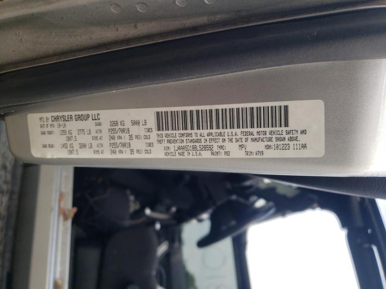 Photo 18 from auction – 2011 JEEP WRANGLER S with VIN 1J4AA5D18BL528592