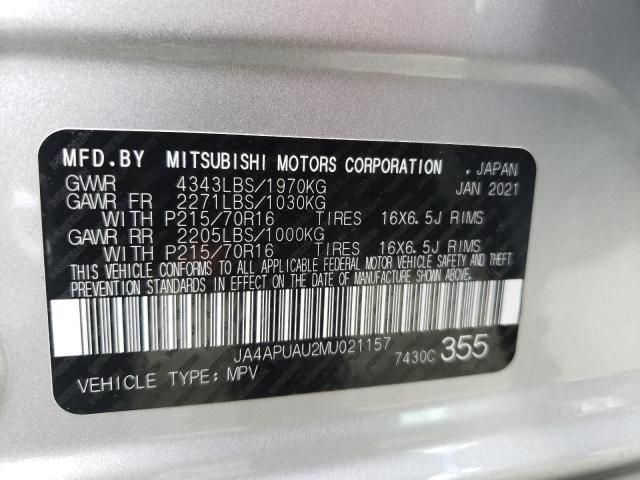 Photo 10 from auction – 2021 MITSUBISHI OUTLANDER with VIN JA4APUAU2MU021157