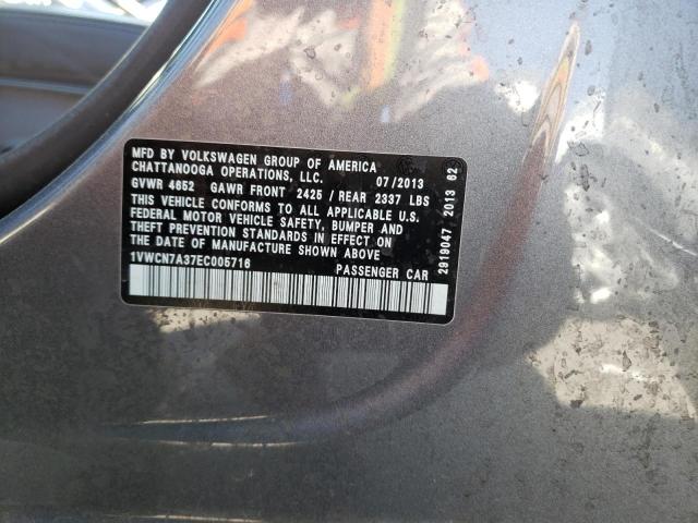 Photo 10 from auction – 2014 VOLKSWAGEN PASSAT SEL with VIN 1VWCN7A37EC005716
