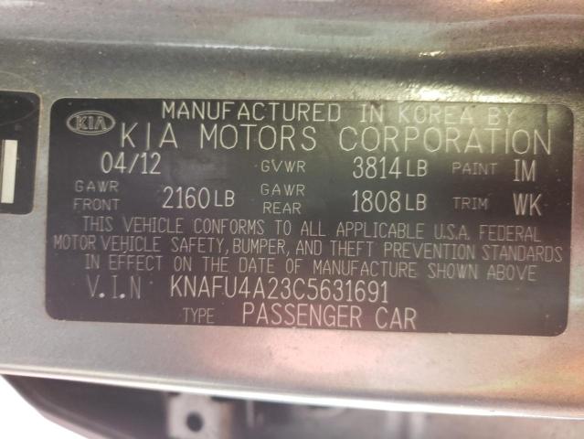 Foto 10 de la subasta – 2012 KIA FORTE EX con VIN KNAFU4A23C5631691