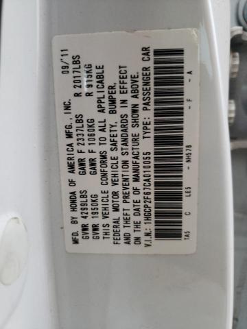 HONDA ACCORD SE 2012 with VIN 1HGCP2F67CA010055 - Photo from auction