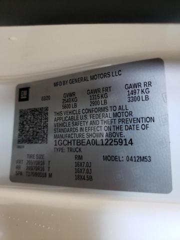 Photo 10 from auction – 2020 CHEVROLET COLORADO with VIN 1GCHTBEA0L1225914
