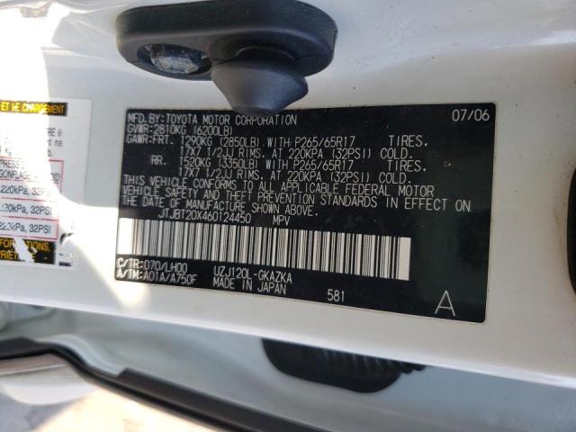 Photo 10 from auction – 2006 LEXUS GX 470 with VIN JTJBT20X460124450
