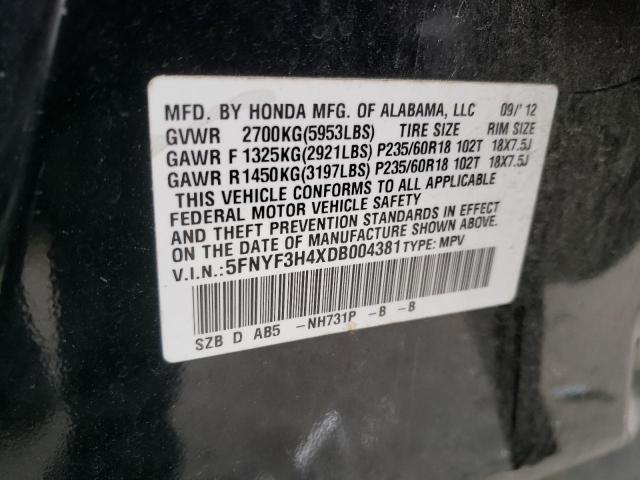 Photo 10 from auction – 2013 HONDA PILOT EX with VIN 5FNYF3H4XDB004381