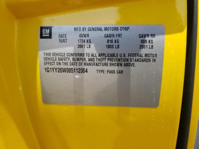 Photo 10 from auction – 2008 CHEVROLET CORVETTE with VIN 1G1YY26W085112064