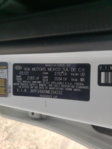 Photo 10 from auction – 2021 KIA FORTE FE with VIN 3KPF24AD9ME334232