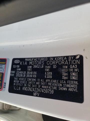 Photo 10 from auction – 2017 KIA SOUL with VIN KNDJN2A22H7459759