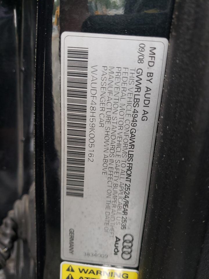 Photo 10 from auction – 2009 AUDI A4 with VIN WAUDF48H59K005162