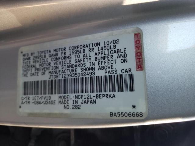 Photo 10 from auction – 2003 TOYOTA ECHO with VIN JTDBT123935042493
