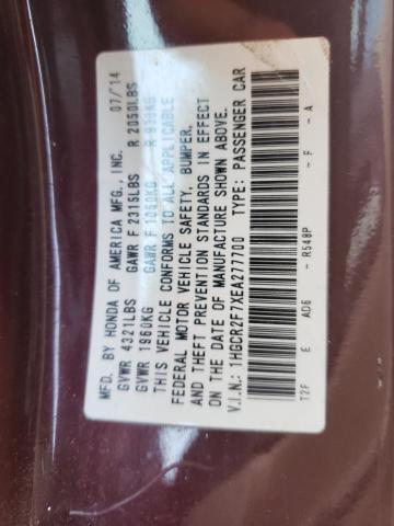 Photo 10 from auction – 2014 HONDA ACCORD EX with VIN 1HGCR2F7XEA277700