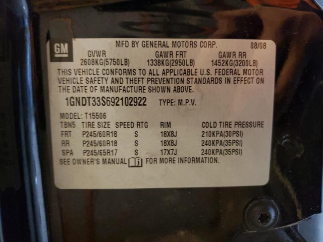 Photo 10 from auction – 2009 CHEVROLET TRAILBLAZE with VIN 1GNDT33S692102922