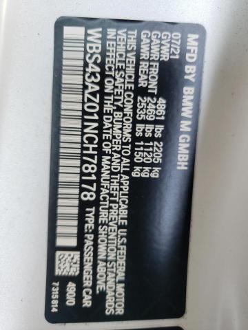 Photo 10 from auction – 2022 BMW M4 COMPETI with VIN WBS43AZ01NCH78178