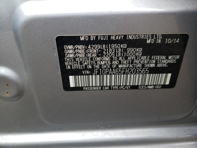 Photo 10 from auction – 2015 SUBARU IMPREZA with VIN JF1GPAA65FH203565