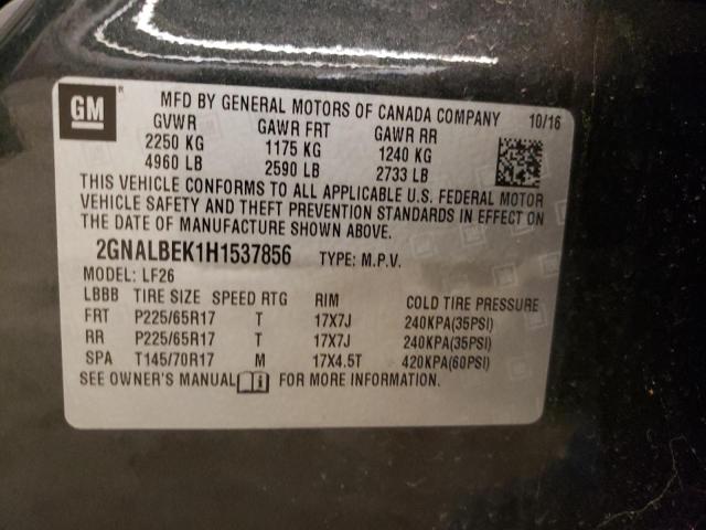 Photo 10 from auction – 2017 CHEVROLET EQUINOX LS with VIN 2GNALBEK1H1537856