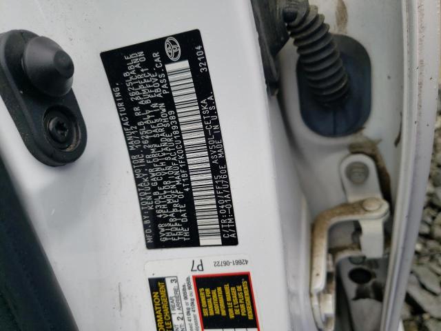 Photo 10 from auction – 2012 TOYOTA CAMRY BASE with VIN 4T1BF1FK0CU189389