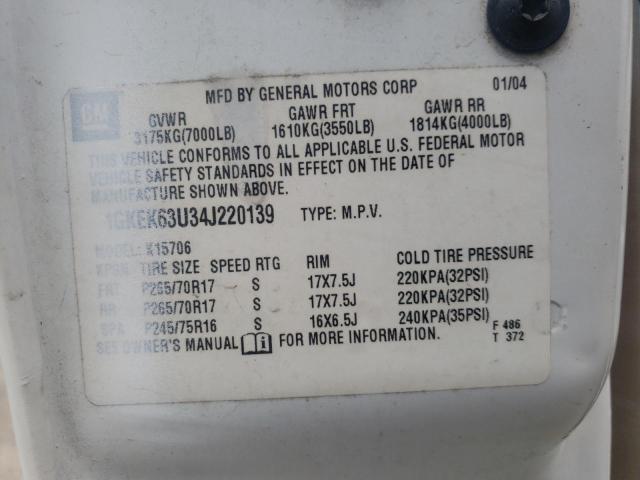 Photo 10 from auction – 2004 GMC YUKON DENA with VIN 1GKEK63U34J220139
