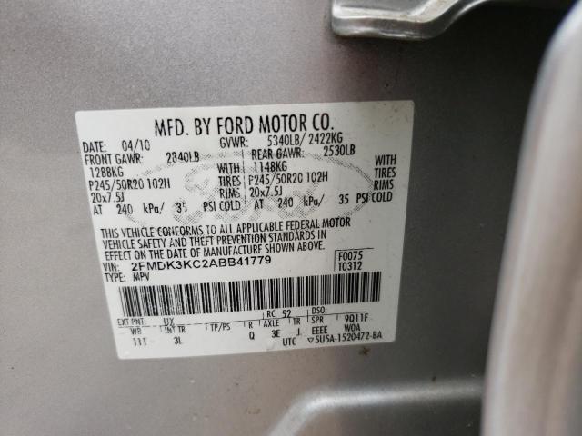 Photo 10 from auction – 2010 FORD EDGE LIMIT with VIN 2FMDK3KC2ABB41779