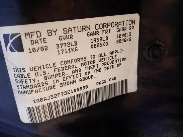 Photo 10 from auction – 2003 SATURN ION LEVEL with VIN 1G8AJ52F73Z106830
