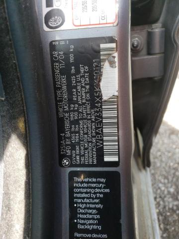 Zdjęcie 10 z aukcji – 2005 BMW 325I z VIN WBAEV334X5KX10121