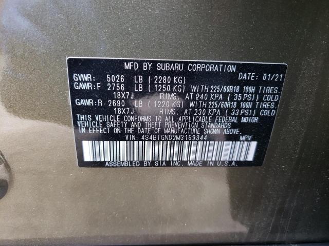 Photo 10 from auction – 2021 SUBARU OUTBACK LI with VIN 4S4BTGND2M3169344