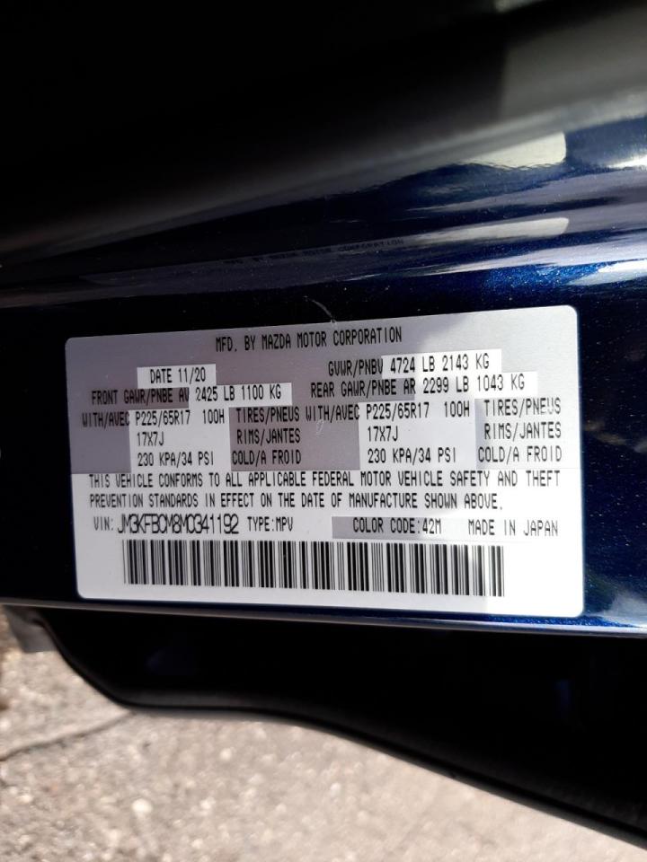 Photo 10 from auction – 2021 MAZDA CX-5 TOURI with VIN JM3KFBCM8M0341192