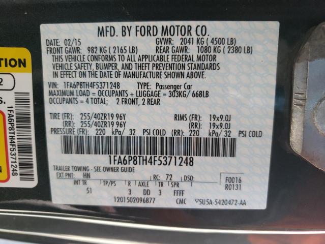Photo 10 from auction – 2015 FORD MUSTANG with VIN 1FA6P8TH4F5371248
