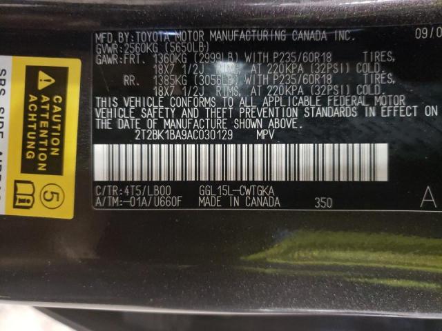 Photo 10 from auction – 2010 LEXUS RX 350 with VIN 2T2BK1BA9AC030129