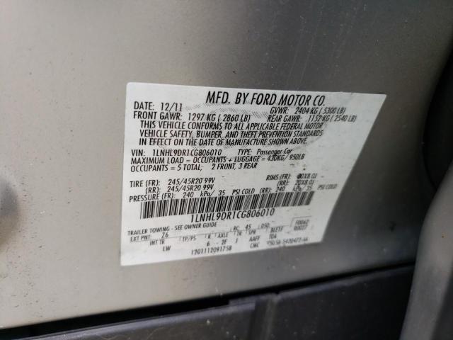 Photo 10 from auction – 2012 LINCOLN MKS with VIN 1LNHL9DR1CG806010