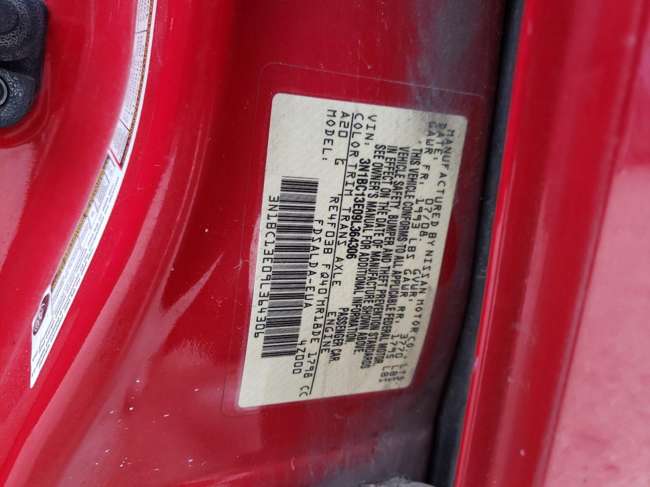 Photo 11 from auction – 2009 NISSAN VERSA S with VIN 3N1BC13E09L364306