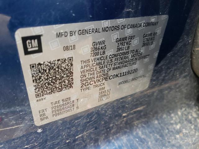 Photo 10 from auction – 2019 CHEVROLET SILVERADO with VIN 2GCVKPEC0K1119220