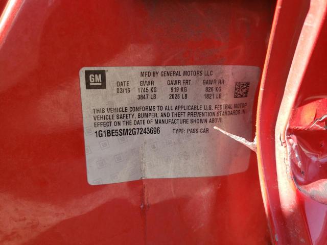 Photo 10 from auction – 2016 CHEVROLET CRUZE LT with VIN 1G1BE5SM2G7243696
