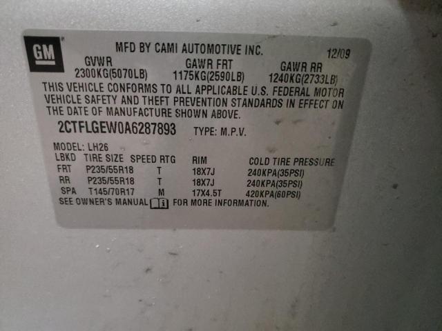 Photo 10 from auction – 2010 GMC TERRAIN SL with VIN 2CTFLGEW0A6287893