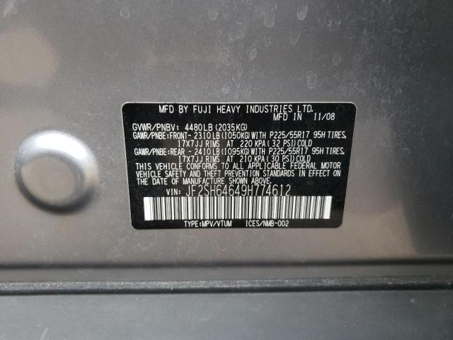 Фото 10 с аукциона – 2009 SUBARU FORESTER 2 с VIN JF2SH64649H774612