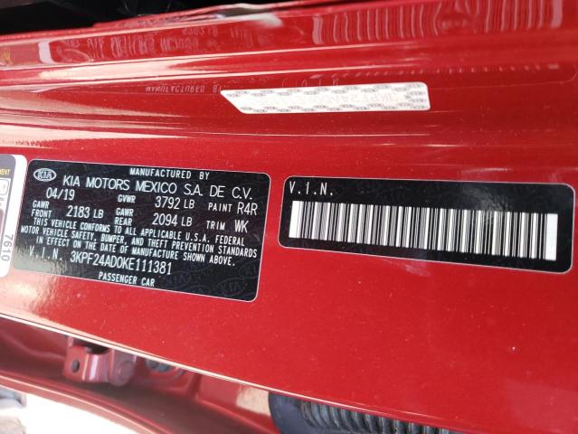 Photo 10 from auction – 2019 KIA FORTE FE with VIN 3KPF24AD0KE111381