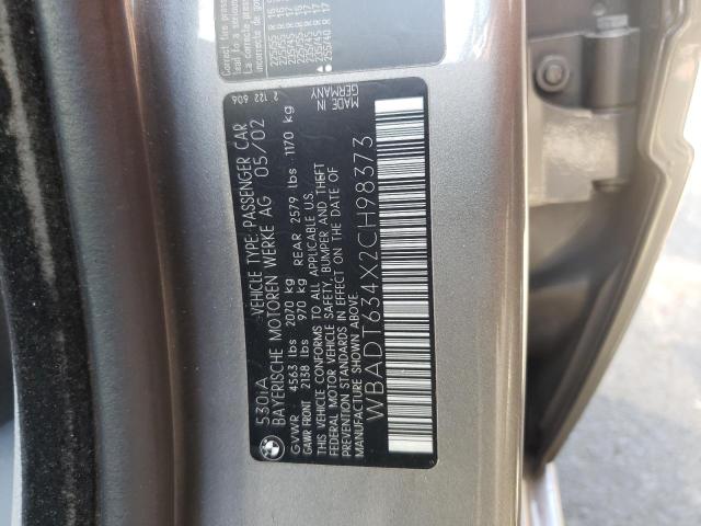 Photo 10 from auction – 2002 BMW 530 I AUTO with VIN WBADT634X2CH98373