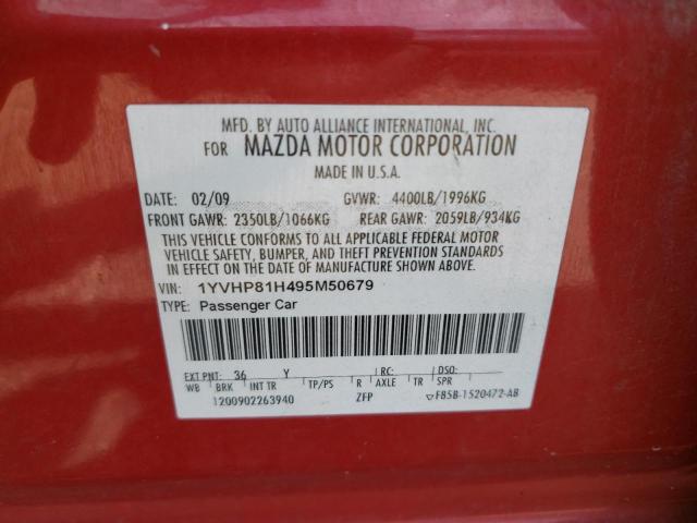 Photo 10 from auction – 2009 MAZDA 6 I with VIN 1YVHP81H495M50679