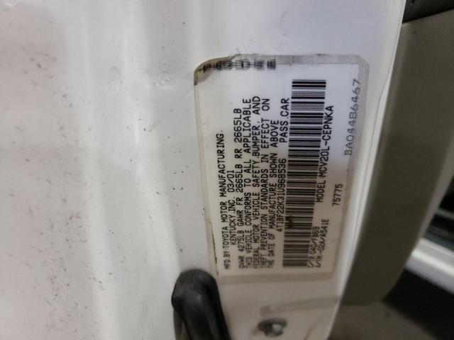 Photo 10 from auction – 2001 TOYOTA CAMRY LE with VIN 4T1BF22K31U968536