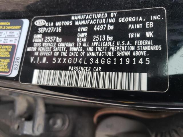 Photo 10 from auction – 2016 KIA OPTIMA EX with VIN 5XXGU4L34GG119145