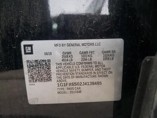 Photo 10 from auction – 2018 CHEVROLET BOLT EV PR with VIN 1G1FX6S02J4138485