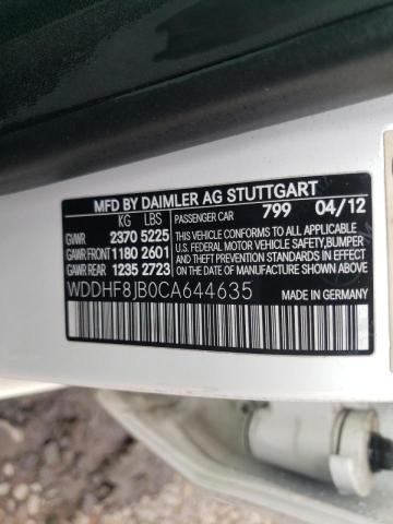 Photo 10 from auction – 2012 MERCEDES-BENZ E 350 4MAT with VIN WDDHF8JB0CA644635