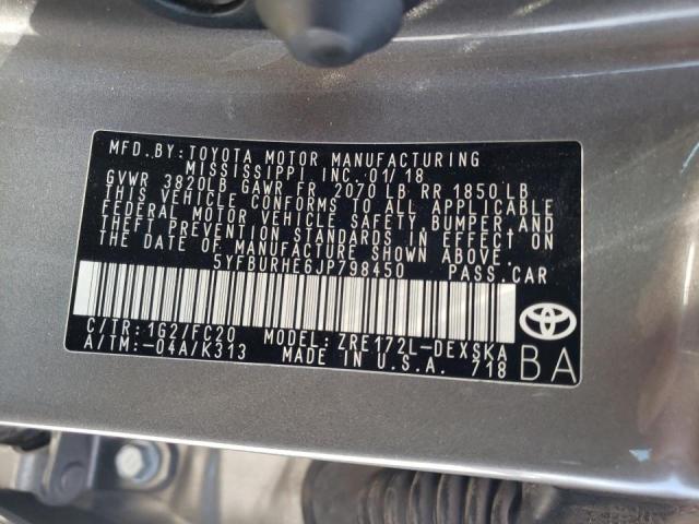 Photo 10 from auction – 2018 TOYOTA COROLLA L with VIN 5YFBURHE6JP798450