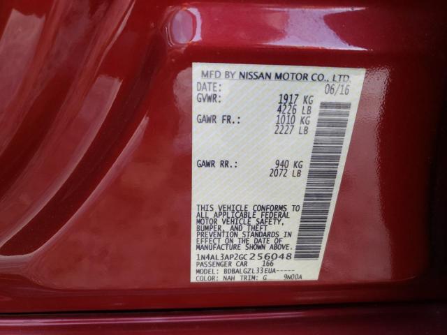 Photo 10 from auction – 2016 NISSAN ALTIMA 2.5 with VIN 1N4AL3AP2GC256048