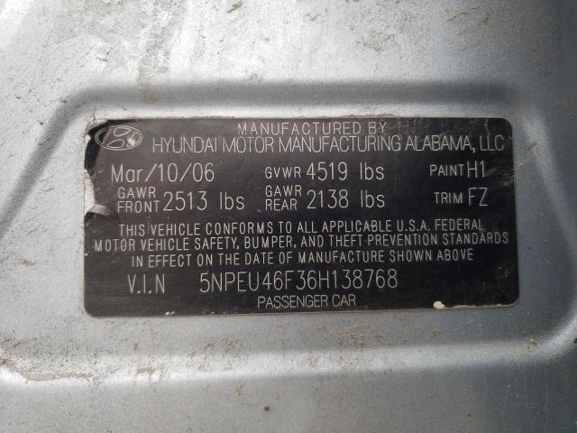 Photo 10 from auction – 2006 HYUNDAI SONATA GLS with VIN 5NPEU46F36H138768