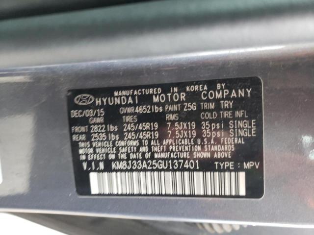 Photo 10 from auction – 2016 HYUNDAI TUCSON LIM with VIN KM8J33A25GU137401