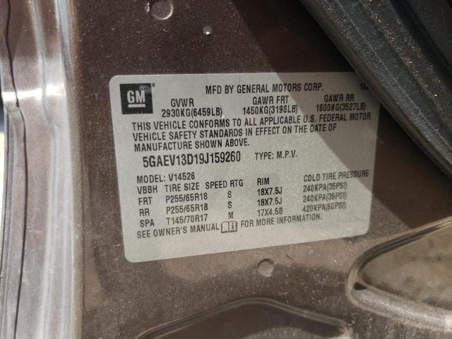 Photo 10 from auction – 2009 BUICK ENCLAVE CX with VIN 5GAEV13D19J159260