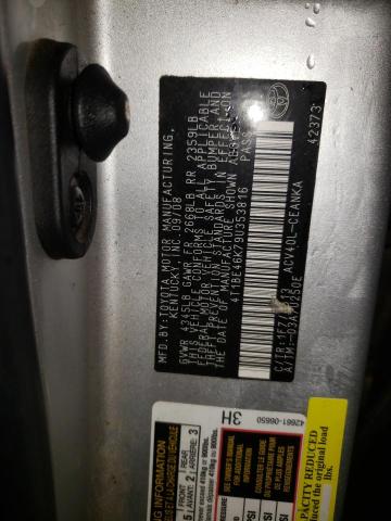 Photo 10 from auction – 2009 TOYOTA CAMRY BASE with VIN 4T1BE46K79U353816