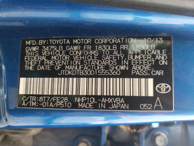 Photo 10 from auction – 2013 TOYOTA PRIUS C with VIN JTDKDTB30D1555360
