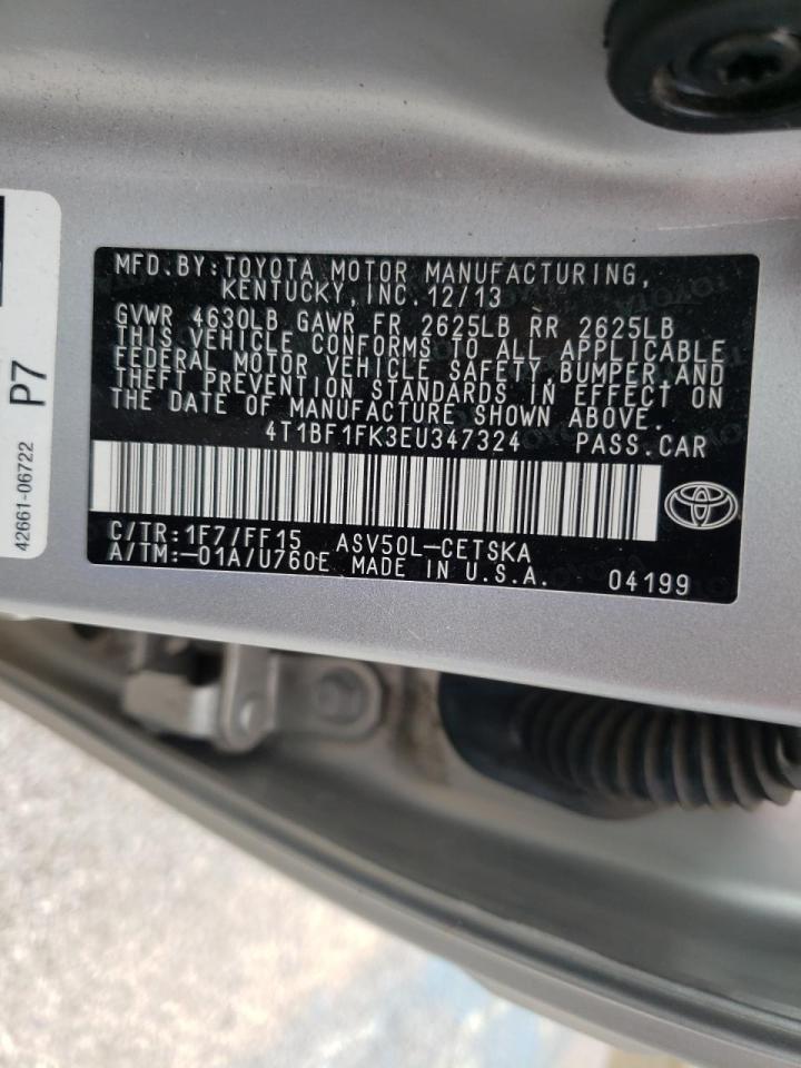 Photo 10 from auction – 2014 TOYOTA CAMRY L with VIN 4T1BF1FK3EU347324
