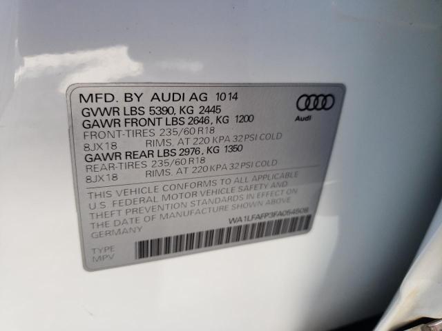 Zdjęcie 10 z aukcji – 2015 AUDI Q5 PREMIUM z VIN WA1LFAFP3FA054508